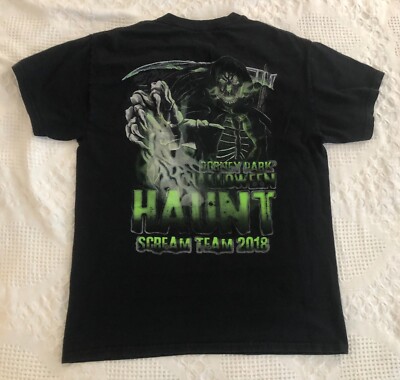 Dorney Halloween Haunt Scream Team 2018 T Shirt Size Large (Grim Reaper)
