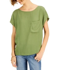 MSRP $50 Style & Co Dolman-Sleeve Top Green Size Medium