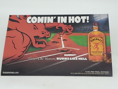 Lot of 5 FIREBALL WHISKY DRINK & PROMO CARD Shelf Tag/Talker - ''COMIN' IN HOT!''