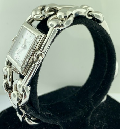 GUCCI Signoria Diamond Horsebit Bracelet Mother of Pearl Women's Watch YA116307 - Picture 5 of 10
