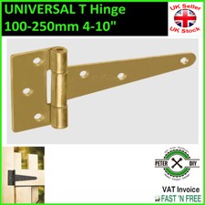UNIVERSAL T Hinge 100 125 150 200 250mm 4-10" Gate Shed Door Barn Yellow Strap