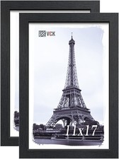 VCK 11x17 Poster Frame Set of 2 - Black, Textured Exclusive Solid Wood Picture F