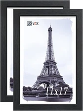VCK 11x17 Poster Frame Set of 2 - Black, Textured Exclusive Solid Wood Picture F