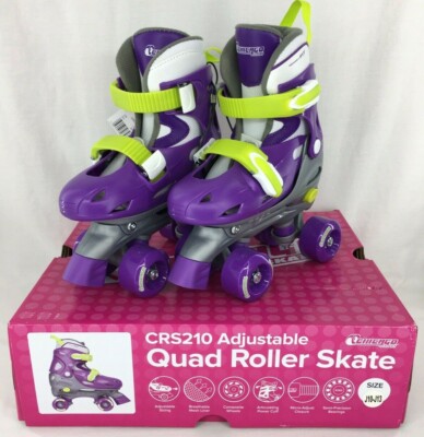 Chicago Skates Quad Roller Skates Girls Adjustable Size J10-J13 Purple/Grey NEW