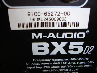 M-Audio BX5 D2 Studio Monitor Powered Speaker one single for parts