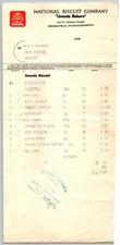 1925  Springfield  Massachusetts   National Biscuit Company  Receipt   13" x 6"