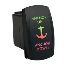 ANCHOR UP ANCHOR DOWN 6M86GRM Rocker Switch 12V LED green red MOMENTARY marine