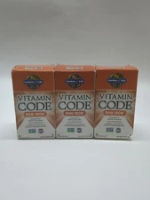 Lot Of 3 Garden of Life Vitamin Code RAW Iron 30 Count Each Gluten-Free 