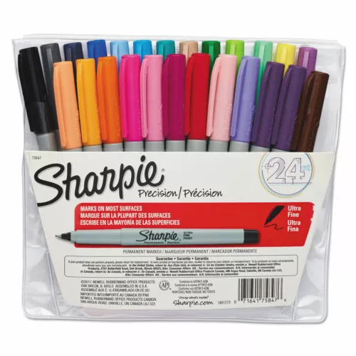 Sharpie Permanent Markers Ultra Fine Point Assorted 24/Set 75847