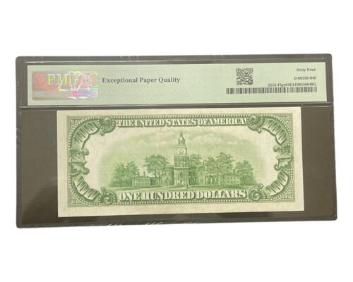 1934 $100 Atlanta Federal Reserve Note PMG 64 EPQ Fr#2152 2152F Light Green Rare - Picture 3 of 3