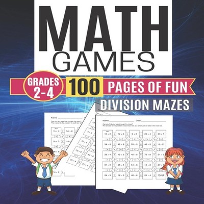 Math Games DIVISION MAZES 100 Pages of Fun Grades 2-4 Kitty Learn