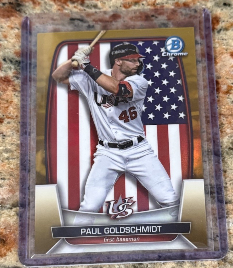 2023 Bowman Chrome WBC Flag Gold USA Variations Paul Goldschmidt /50 #Wbc -83
