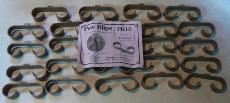 Church Pew chair Clips for Wedding Decorations - Set of 24, Plastic Hooks brown