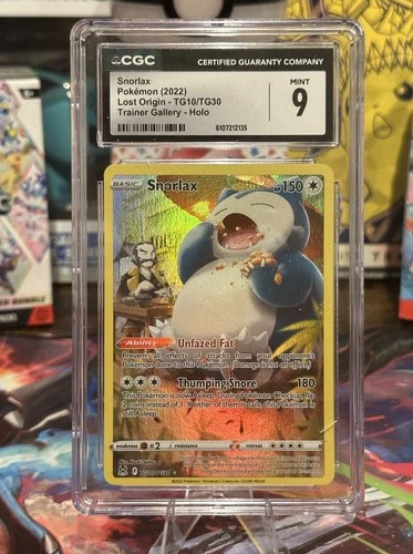 2022 Pokemon TCG: Snorlax Holo TG10/TG30 Trainer Gallery Lost Origin CGC Mint 9