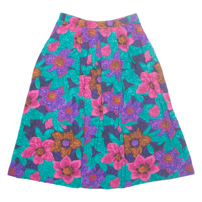 FIRE ISLANDER Damen A-Linien Rock Grün Midi Blumen M