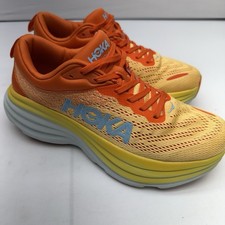 HOKA Bondi 8 Running Shoes Puffin  s Bill Amber Yellow Men  s Size 8D Road Running