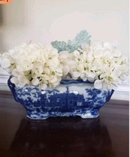 Chinoiserie Blue white Foot Bath Orchid Plant...