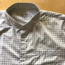 Huk Performance Fabrics Shirt Mens XXXL S/S Button Down Gray White Gingham 