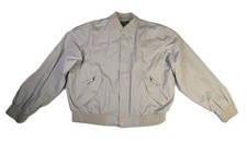 La Paz By Catalina Bomber Style Jacket Men Size XL Beige Tan Cream Full Zip VTG