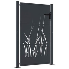 Garden Gate Outdoor Gate Fence Gate Fence Anthracite Steel Grass Design vidaXL