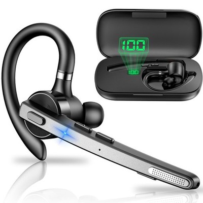 New Bee Bluetooth Headset, 72H Talktime Wireless Black, Black