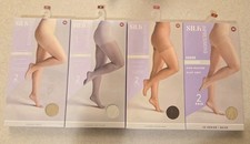 8 PAIR Silk Impressions MEDIUM Assorted Sheer Pantyhose 15 20 Denier 21426