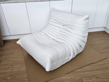 Newly Reupholstered MidCentury Modern Ligne Roset Togo White Boucle