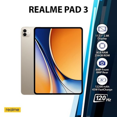 (Wi-Fi+5G) Realme Pad 3 5G Android PC Tablet (8GB+256GB/GOLD/Octa Core/Global)
