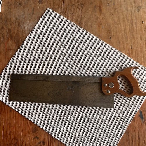 Antike Henry Disston & Sons 16" Rückensäge Medaillon Stahlguss 13 TPI
