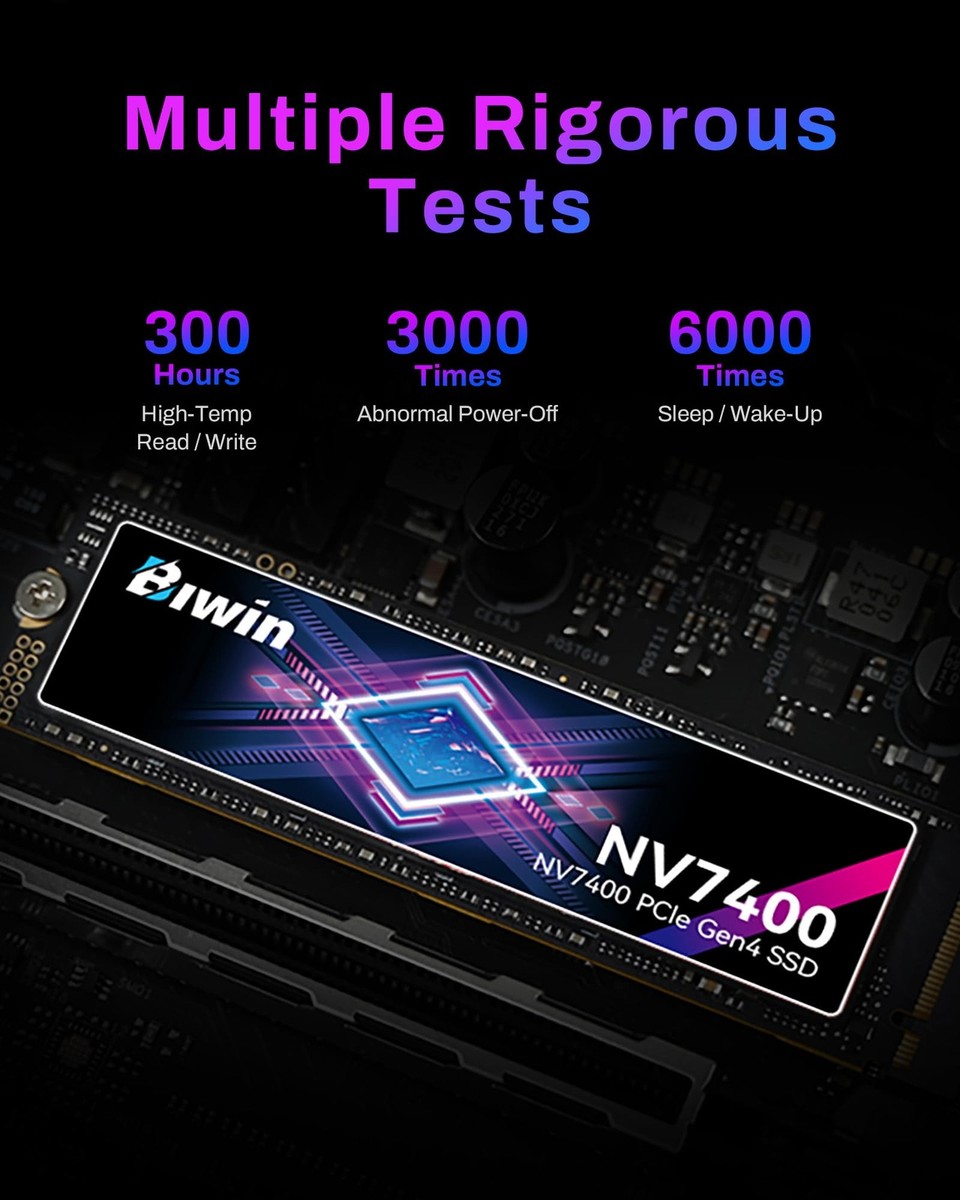 BIWIN Black Opal NV7400 1TB SSD Gen4x4, Read Speed up to 7450MB/s