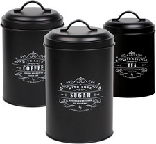 Black Farmhouse Kitchen Canister Set