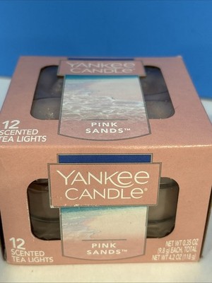 Yankee Candle Pink Sands  Scented Tea Lights Box Of 12 NEW Candles