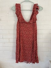 Urban Outfitters Kimchi Blue Floral Sleeveless V-Neck Dress with Ruffle Detail