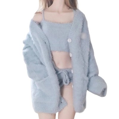 BJD Bekleidungsset Handarbeit Puppe Strickjacke Set dreiteilig