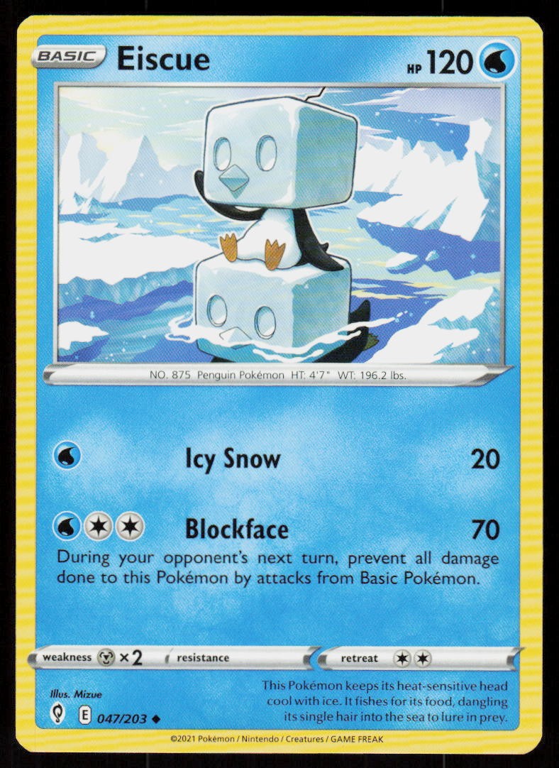 Eiscue 047/203 Uncommon Evolving Skies Pokemon Near Mint