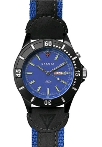 DAKOTA DIVERS WATCH MOON*GLOW LUMINESCENT DIAL LIGHT DATE~DAY 🆕 Batteries