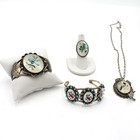 Antonio Yazzie Navajo Sterling MOP Inlay Cuff Ring Necklace Lot of 4 #S4993-1 — photo 1