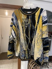 Rare Vintage 1990s Coogi Australia Multi Color 3D Knit Textured Sweater Size XL