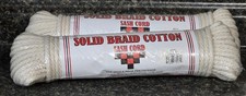 Lot of 2 - Solid Braid Cotton Sash Cord Rope, 1/4 inch, 100 feet, New, USA made