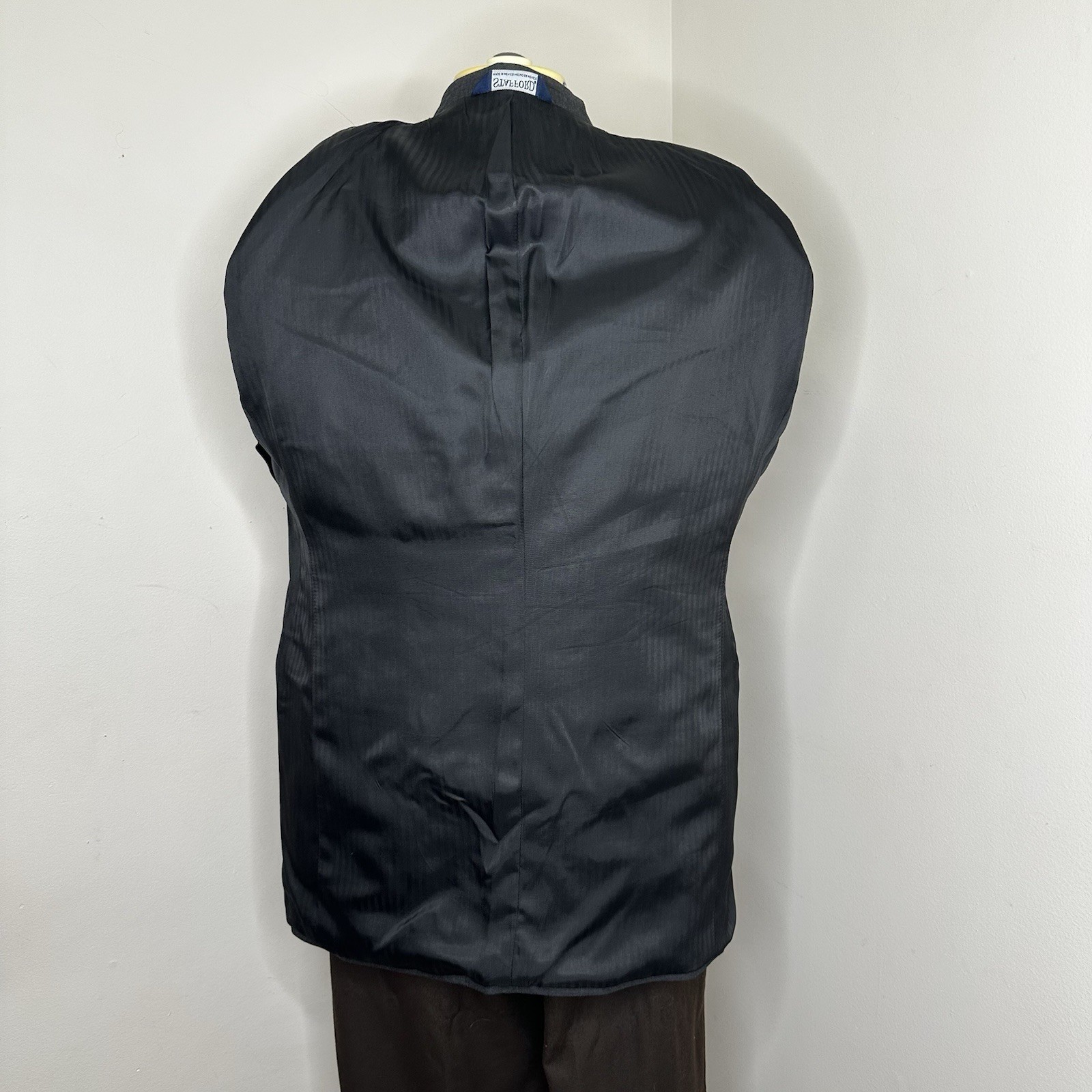 Stafford Mens 41R Blazer Sport Coat Suit Jacket Gray 2 Button Wool