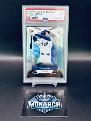 Topps Welcome to the Club Shohei Ohtani #3 Aqua Foil 28/75 PSA 9 Dodgers