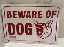 12 in. x 9 in. Beware of Dog Sign FREE SHIPPING