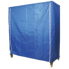 Cart Cover, 48X24x74, Blue, Nylon, Zipper, 33Y369