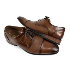Guess Men's Size 10.5 M Shelly Cap Toe Oxford Dress Shoes Lace Up Brown Leather