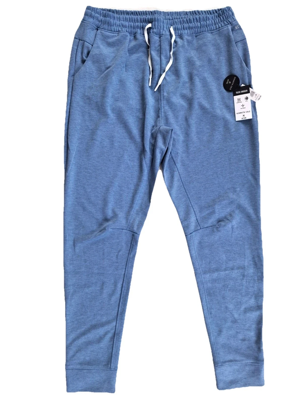 New Kenneth Cole Men's 2XL 38-40 Active Tech Jogger Sweatpants Light Blue NWT