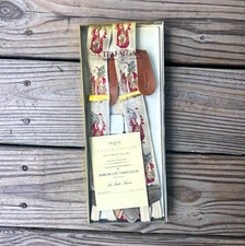 Trafalgar Christmas Silk Braces Button Suspenders Adjustable One Size