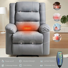 Oversized Massage Chair with Heat Full Body Recliner 8 Nodes Adjustable Footrest