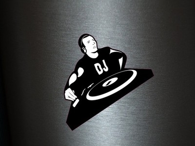 1 x Aufkleber DJ Turntable LP Disc Jockey Music Club Party Sticker Tuning Fun