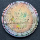 1972 Canada Silver Dollar $1 - Colorful Toned