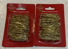 400 Christmas GOLD Ornament Hooks Tree Hangers Wire LARGE 2 Inches Long NEW